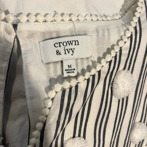 Crown & Ivy blue and white stripe dress